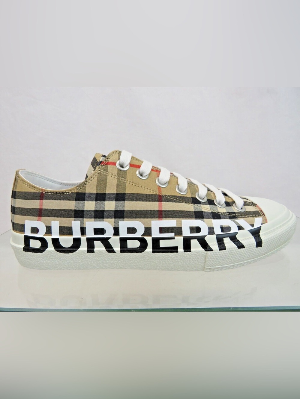 Burberry Larkhall Vintage Check Canvas Sneakers Sz 45